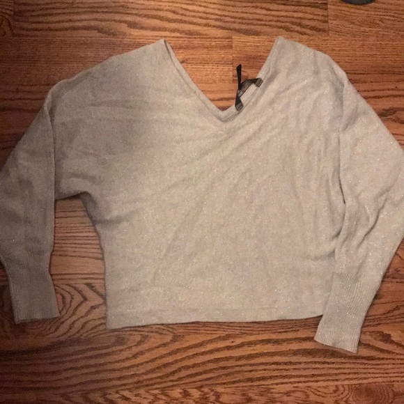 Silver crop sweater with v neck - Picture 1 of 2